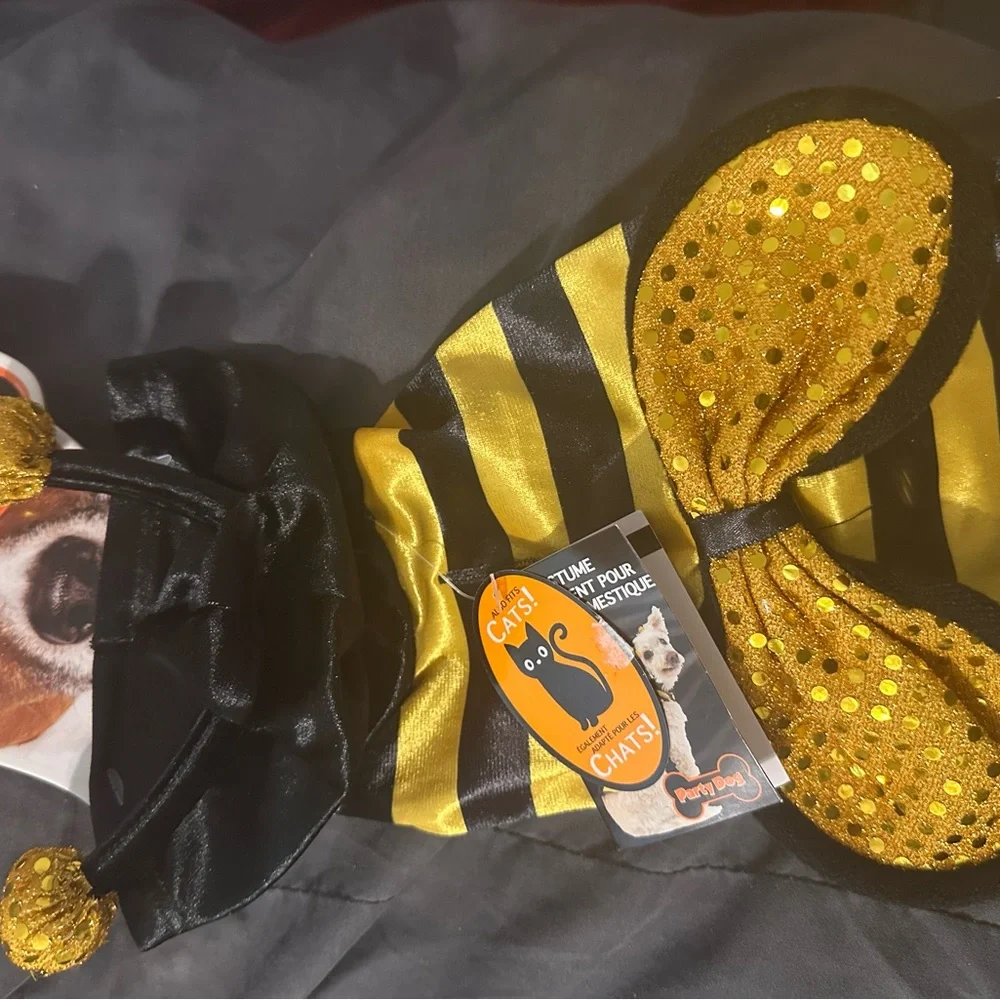 NWT Party Dog Yellow Bumble Bee Dog or Cat Costume Halloween Outfit Size XS/S